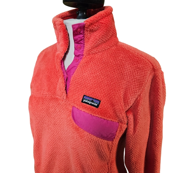 Patagonia Tops - Patagonia Re-Tool Snap-T Fleece Pullover Womens‎ Size S Coral/Pink